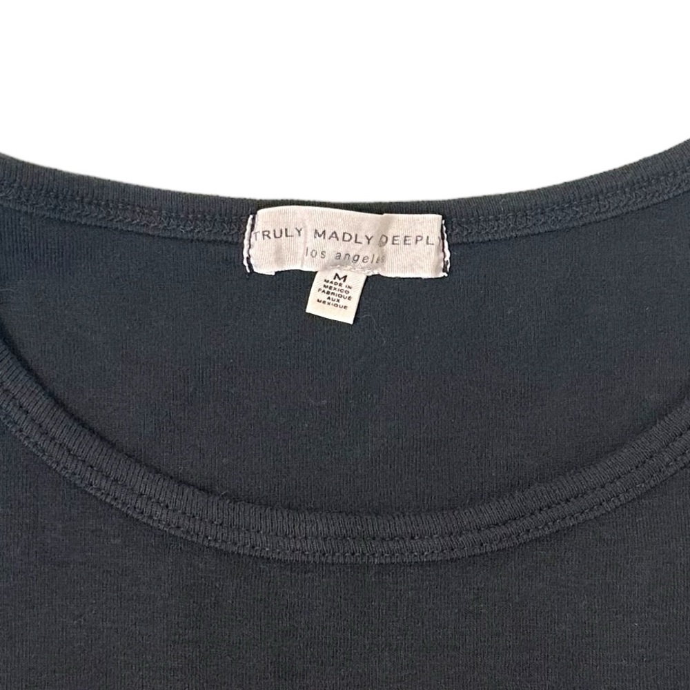 Urban Outfitters Truly Madly Deeply Black Butterfly Baby Tee Crop Top - Picture 4 of 4